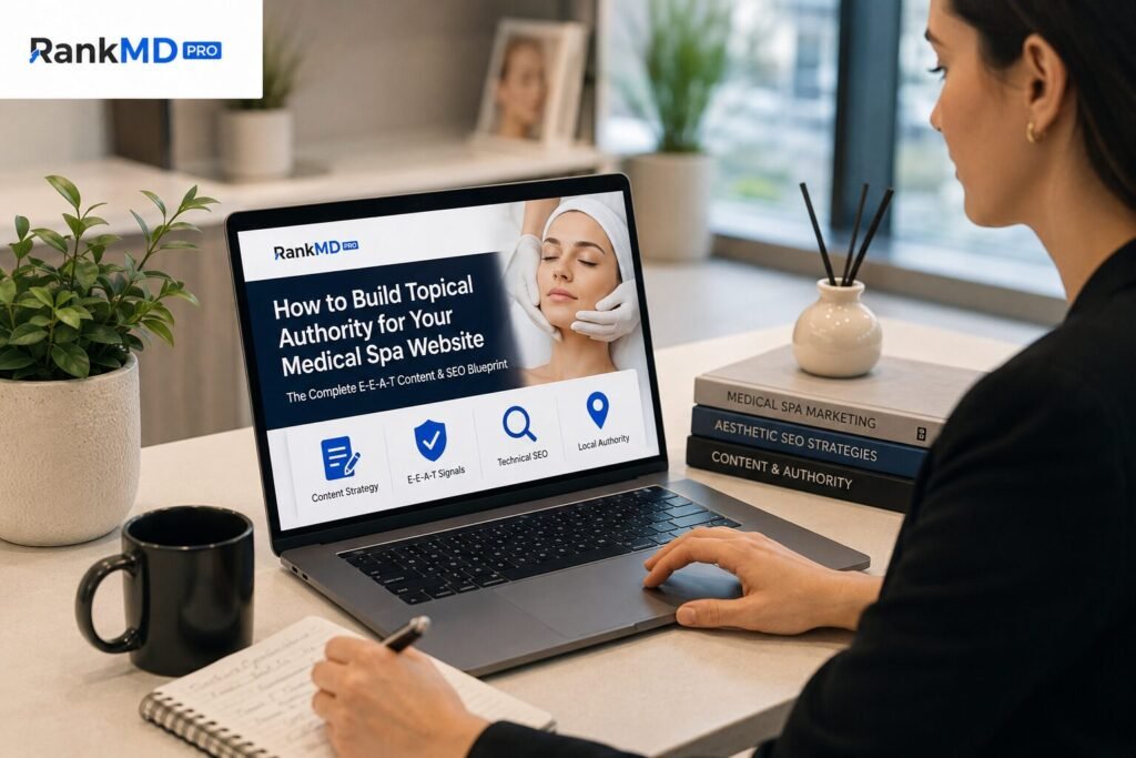 RankMD Pro topical authority SEO strategy for a medical spa website