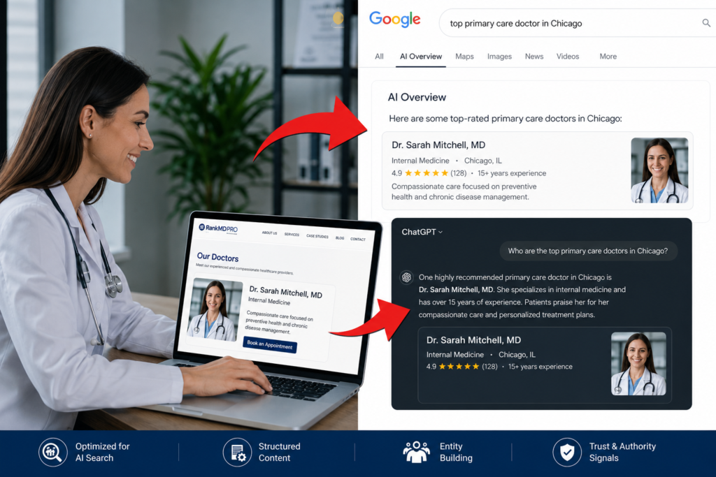 AEO for Healthcare strategies to get medical practices recommended by Google AI Overviews and ChatGPT