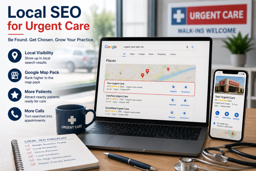 Local SEO for urgent care clinics targeting Google Map Pack searches